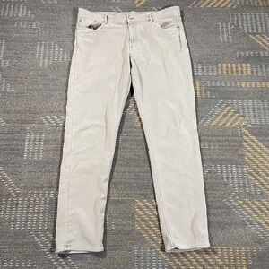 Faherty Men's Pants‎ Stretch Terry 5-Pocket Slim 38 Gray